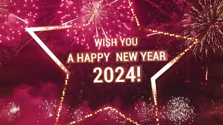 a Happy New Year 2024 Wishes Video Effects HD - First Time Star Style New Year Wishes