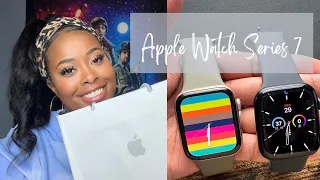 Apple watch series 7 unboxing | First Impressions | Apple watch series 5 comparison