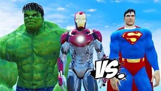 HULK & IRON MAN VS SUPERMAN - EPIC SUPERHEROES BATTLE