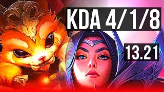 GNAR vs IRELIA (TOP) | 4/1/8, 1.7M mastery, 1000+ games | KR Diamond | 13.21