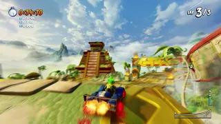 Crash Team Racing: Nitro Fueled (PS4) - Time Trial - Papu's Pyramid - 36.70 Seconds (Huge Shortcut)