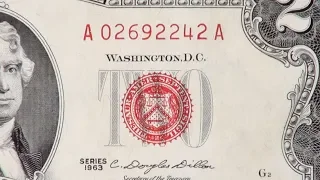 Why some $2 bills have a red seal & serial number