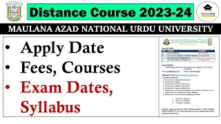 Manuu Distance Admission 2023-24 || Apply Date, Courses, Fees,  Syllabus Details | @UniversityWorld​