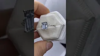 Emerald Cut Aquamarine Engagement Ring.