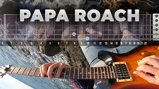 Papa Roach - Between angels and Insects guitar tutorial with tabs in slowmo