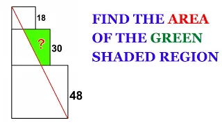 Can you find the area of Green shaded region? | Three Squares | (Easy explanation) | #math #maths