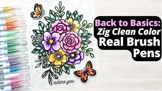 Back to the Basics: Coloring Stamps with Zig Clean Color Real Brush Pens