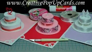 How to make a Birthday Cake or Wedding Cake Pop Up Card Tutorial: Part 1