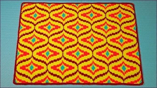 Bargello rug with Tunisian crochet. Part 1.