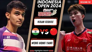 WENG Hong Yang (CHN) vs Kiran GEORGE (IND) Indonesia Open 2024 Badminton