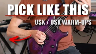 Escape Picking Daily Warmups - Increase Picking Speed and Efficiency - USX DSX Guitar Tutorial