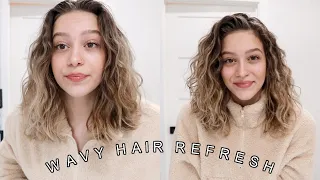 How To Refresh Wavy Hair QUICK & EASY | for 2nd/3rd day hair