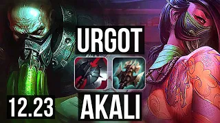 URGOT vs AKALI (TOP) | 9 solo kills, 13/1/1, Legendary, 500+ games | KR Diamond | 12.23