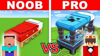 NOOB vs PRO: GEHEIMES BETT HAUS Bau Challenge in Minecraft