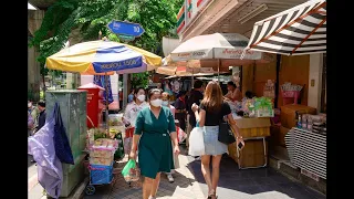 [4K] Street food on lunchtime "Silom Soi 10 Food court" Bangkok