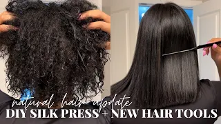 NATURAL HAIR UPDATE: DIY SILK PRESS + NEW HAIR TOOLS | JENISE ADRIANA