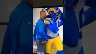 #NFL Coach Sean McVay hit hard on sideline by his own guy!