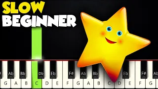 Twinkle Twinkle Little Star | SLOW BEGINNER PIANO TUTORIAL + SHEET MUSIC by Betacustic