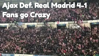 Ajax fans go crazy as  Ajax defeted Real Madrid 4-1 in UEFA Champions Leauge round of 16.