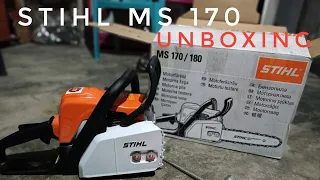 STIHL MS 170 Chainsaw with 16 inch ROLLOMATIC E MINI  UNBOXING #unboxing @unboxtherapy  @Stihl