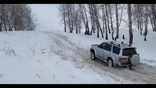 Снежное рубилово, царь горы. Surf185, Pajero, Subaru, Уаз, Suzuki. Зимние покатушки.