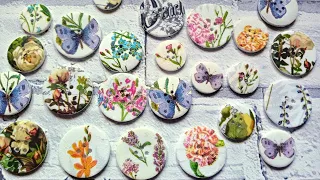 How to Decoupage Buttons - Super Easy