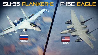 F-15C Eagle Vs Su-35 Flanker-E | BVR | Beyond Visual Range | Digital Combat Simulator | DCS |