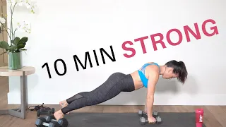 10 min STRONG Upper Body Workout – Back/Chest/Abs – At-Home & Apartment Friendly (Day 4)