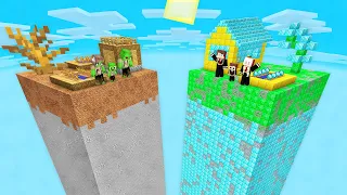 Mikey Family Poor vs JJ Family Rich CHUNK Survival Battle in Minecraft (Maizen)