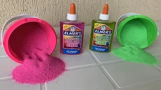 FIZ SLIME COM AREIA QUE NUNCA MOLHA E OLHA COMO FICOU!! (Incrível)