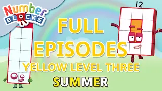 @Numberblocks- #SummerLearrning | Yellow Level Three | Full Episodes 1-3 | Learn to Count #WithMe