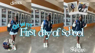 GRWM: First day of school | junior year | vlog + skincare + OOTD