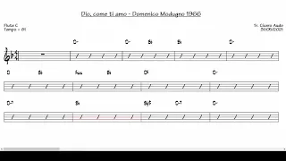 Dio, come ti amo - Domenico Modugno 1966 (Flute C) [Sheet music]