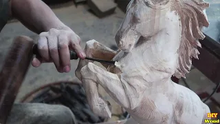 Wood Carving Horse | How to Make Wooden Horses | Amazing DIY Wood