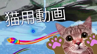 猫向けゲーム  。 魚を捕まえろ! レーザー光も【猫用動画】。 猫が喜ぶ映像 。  猫専用動画