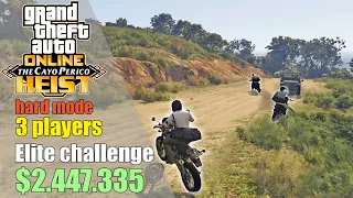 Cayo Perico Heist. Elite Challenge. Hard Mode. 3 players. $2.447.335. GTA Online