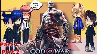 Chainsawman reacts to Denji as Kratos from God of war part 1 and 2 (full)