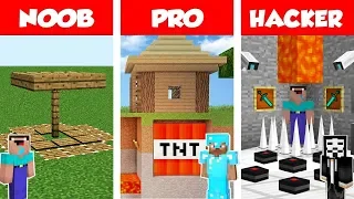 Minecraft NOOB vs PRO vs HACKER: Secret Trap Base Battle in Minecraft / Animation
