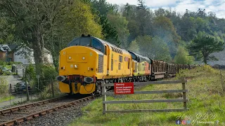 Log Train transportation through Wales via train.(4K) Volume up.😎