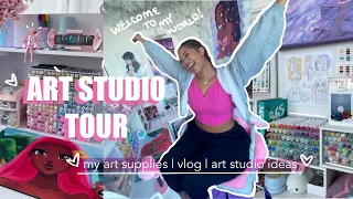 ART STUDIO TOUR 🌸 | art supplies 🎨 | cute n cozy vlog