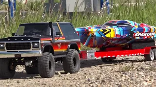 Speed Boat LAUNCH & RIP - Traxxas TRX4 & "Rock n Roll" Spartan | RC ADVENTURES