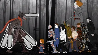 DEVIL CHAINSAW MAN Vs Chucky, Uber jason,Jeff,Michael, Jason,Leatherface, Freddy, Predators, Tyrant,