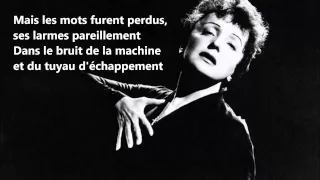 Edith Piaf - L'homme a la moto - Lyric