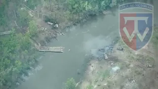 Aerial Footage Shows Site of Foiled Russian Attempt to Build Pontoon Bridge