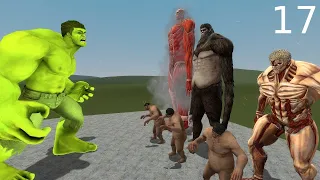 HULK VS ATTACK ON TITAN in Garry's Mod!