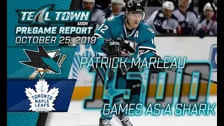 Pregame Report: San Jose Sharks @ Toronto Maple Leafs - 10/25/19