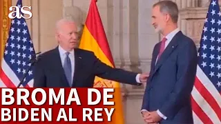 La BROMA de BIDEN a FELIPE VI que dejó al REY a carcajada limpia | Diario AS