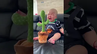 4 March 2023  Cute Babies Playing with Dancing Cactus HilariousCute Baby Funny Videos