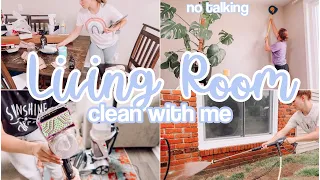 LIVING ROOM CLEAN WITH ME // NO TALKING CLEANING MOTIVATION // HOMEMAKING // SUNDAY RESET