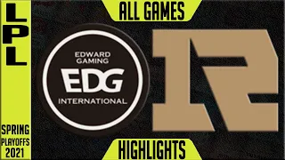 EDG vs RNG Highlights ALL GAMES | LPL Playoffs Semi Final Spring 2021 | Edward Gaming vs Royal